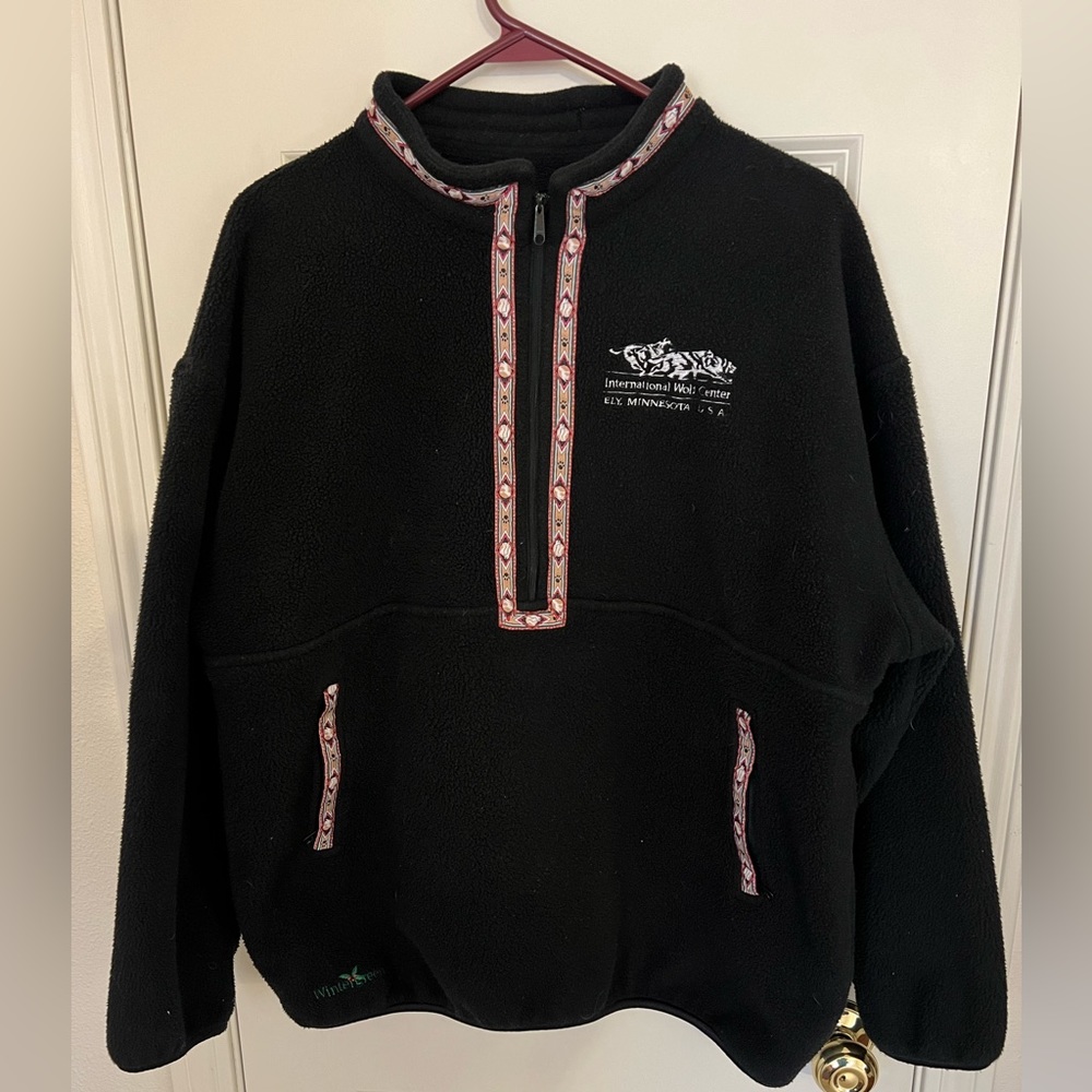 Vintage Wintergreen Northern Wear Fleece International Wolf Center Medium